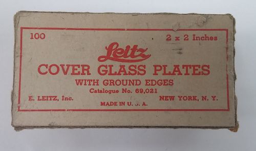 Vintage Leitz 100 Cover Glass Plates With Ground Edges 2&#034; x 2&#034; Mint In BOX