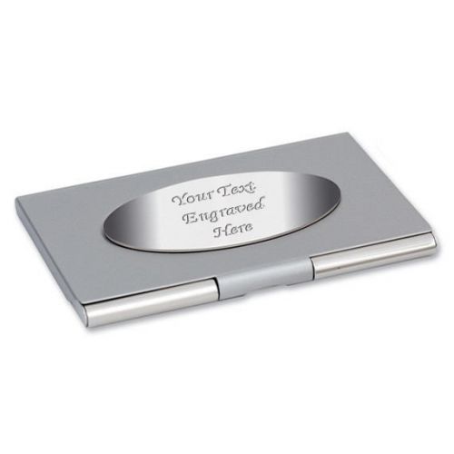 Personalised Engraved Oval Panel Business Card Holder FREE Engraving