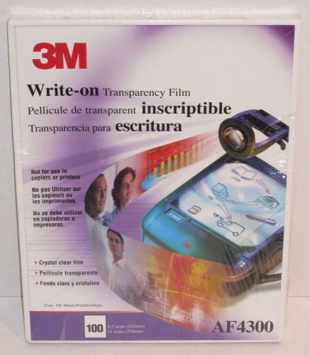 3M AF4300 Write-on Transparency Film 100 Sheets NEW