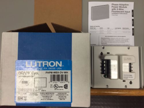 Lutron PHPM-WBX-DV-WH Power Module w/ 3-Wire Fluorescent Input
