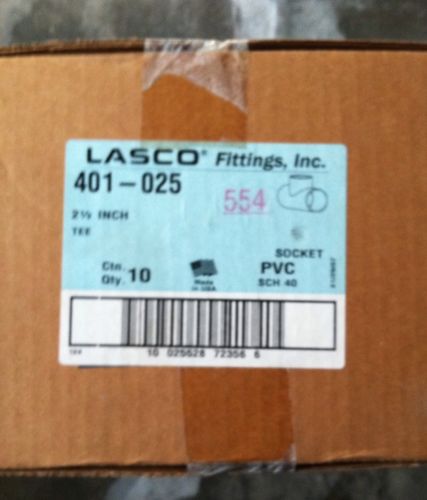 Lasco 2-1/2&#034; Schedule 40 White PVC Socket Tee Box Of 10