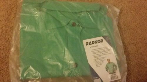 Radnor 30&#034; large fr welding jacket Green 9 oz 100% Cotton Westex