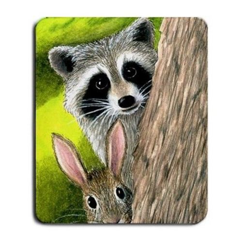 Mousepad from Art painting Hare 50 rabbit raccoon by L.Dumas