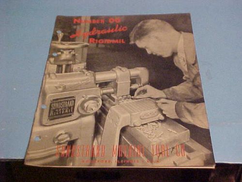 RARE CA 1950&#039;S INDUSTRIAL MACHINERY BROCHURE &amp; SPECS # 00 HYDRAULIC RIGIDMIL USA