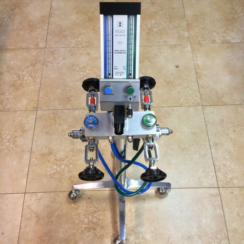 Nitrous Dental Flowmeter Complete System with 4-cylinder Yoke Block 5142-S