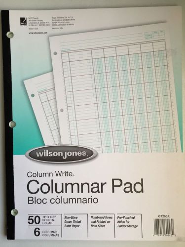 Columnar Pad 50 Sheets 11&#034; x 8.5&#034; Accounting Financial Wilson Jones Column Write