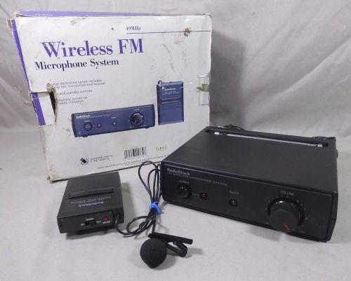 Wireless FM Lapel Microphone System Radio Shack 32-1221B 49MHz In Box Tested