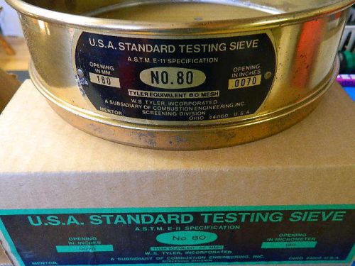 VINTAGE USA STANDARD TESTING SIEVE SIZE #80 W.S. TYLER OHIO NEW IN THE BOX!!!!