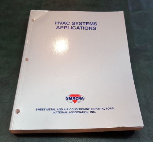 SMACNA Sheet Metal Air Conditioning HVAC Systems Applications Guide Book Manual