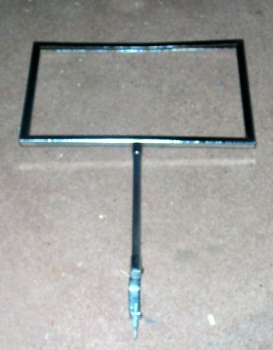 STORE DISPLAY SIGN HOLDER w/Clamp Chrome Plated Steel 11&#034;x7&#034;x 16&#034; Height