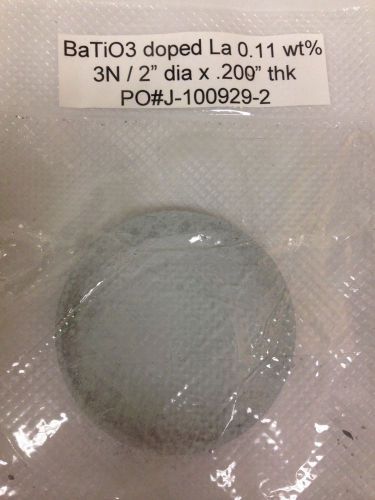 Lanthanum-doped Barium Titinate Sputter Target, 2&#034; x 5mm, bonded, by ACI Alloys