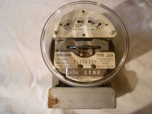 Vintage Sangamo Electric Company Meter, 15 Amps, 240 Volts, Type J2A