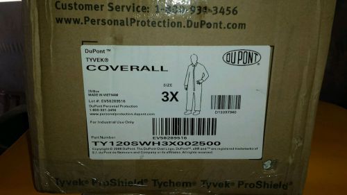 Dupont Tyvek TY 120 SWH 0025 Coveralls Case of 25 Size 3XL