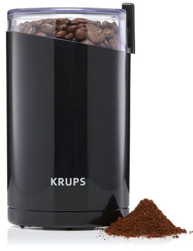 Krups f203 electric spice and coffee grinder with stainless steel blades, black for sale