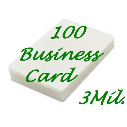 Business Card 100 PK Laminating Laminator Pouches Sheets 3 mil  2-1/4 x 3-3/4