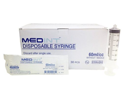 Medint 60 ml Syringes Luer Lock 60cc Syringe Without Needle Pack of 10