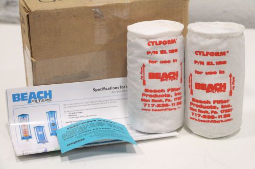 Lot of (2) NEW BEACH FILTER CYLFORM ELEMENT EL125 + Free Priority Shipping!!!