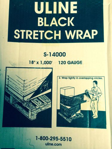 ULINE BLACK STRETCH WRAP (18&#034; X 1,000) 4 ROLL CASE