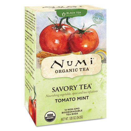 Numi savory tea, tomato mint, 1.85 oz teabag, 12/box for sale