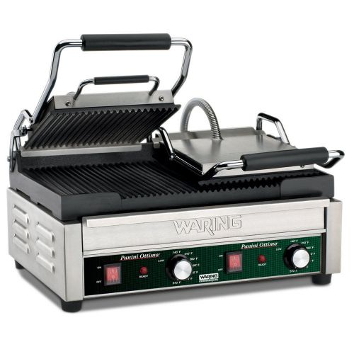 Waring WPG300 Ottimo Grooved Top &amp; Bottom Panini Sandwich Grill 240V 17&#034;X9 1/4&#034;