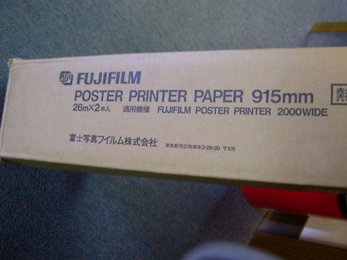 2 ROLLS  FUJIFILM POSTER PRINTER PAPER - DIRECT THERMAL - BLACK ON WHITE - 915mm