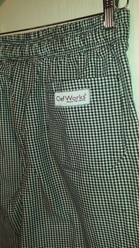 Chef works designer chef clothing -  pants size women&#039;s small check black for sale