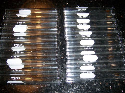 20 PYREX Glass TEST TUBES CLEAR  95.25mm x 12.7mm RIMLESS TOP SCIENCE CLASS
