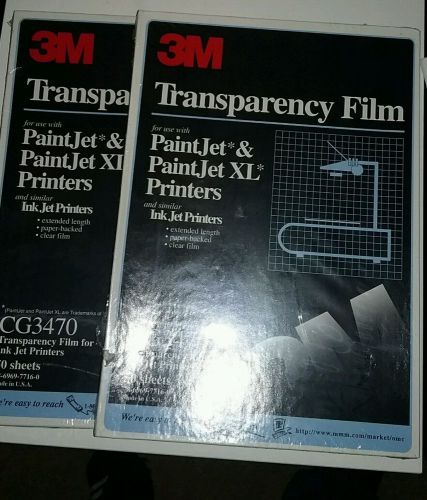 2 x 50 TRANSPARENCY FILM 3M PRINTERS PAINT JET,XL CG3470 100 TOTAL SHEETS