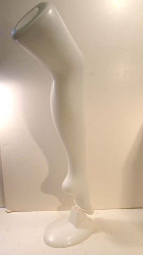 WHITE OPAQUE STOCKING SOCK MANNEQUIN FEMALE LEG W/STAND RETAIL STORE DISPLAY