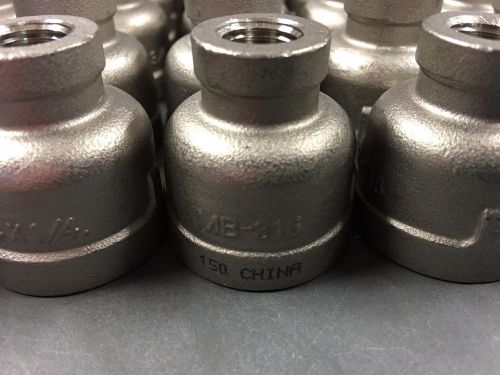 Lot of 50 female stainless steel 316 reducer coupling fitting coupler 3/4 x 1/4&#034; for sale