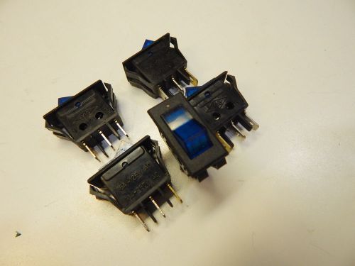 BLUE LAMPED ROCKER SWITCH 120VAC 15 AMP - YOU GET 5 PIECES