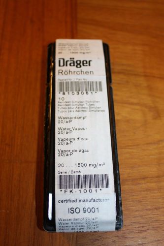 1 package of (10) drager detector air chemical test tubes water vapor  8103061 for sale