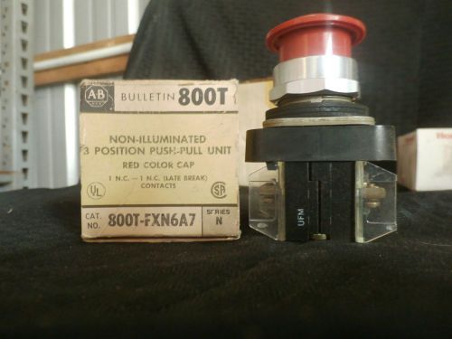 ALLEN BRADLEY 800T-FXNA7 RED PUSH PULL BUTTON 3