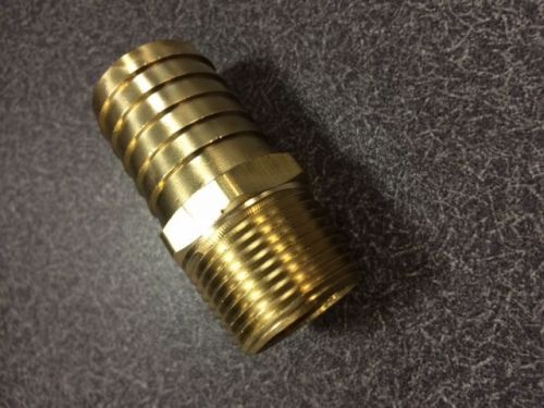 HOSE BARB for 1&#034; ID HOSE X 3/4&#034; MALE NPT HEX BODY BRASS FITTING L102-16-12