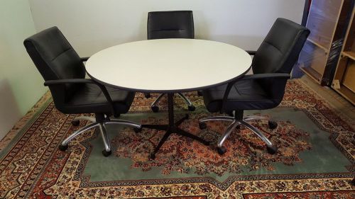 HERMAN MILLER CONFERENCE TABLE 48” GRAY LAMINATE