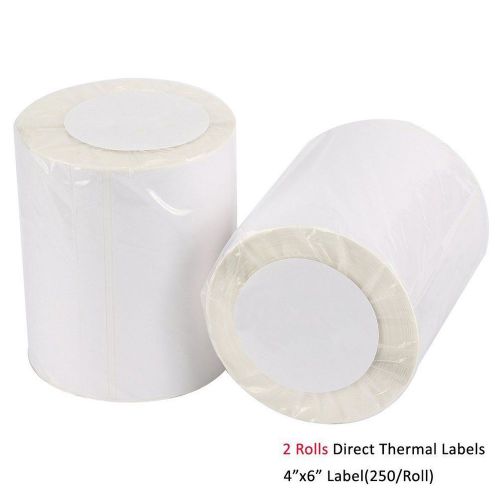 2 Rolls of 250 Direct Thermal Shipping Labels 4x6 For Zebra Eltron LP2844 ZP-450