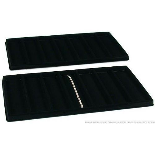 2 Black 7 Compartment Bracelet Display Tray Inserts