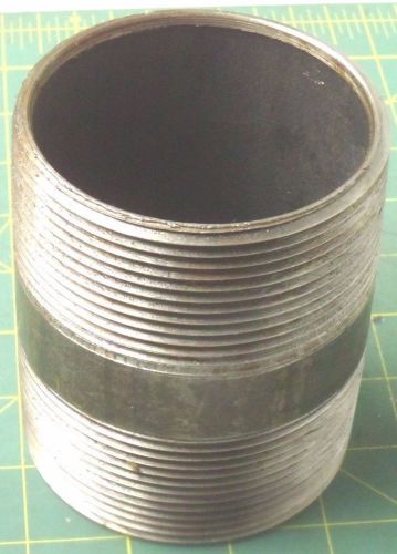 3&#034; schedule 40 npt pipe nipple black steel threaded 4&#034; long sch 40 #56429 for sale