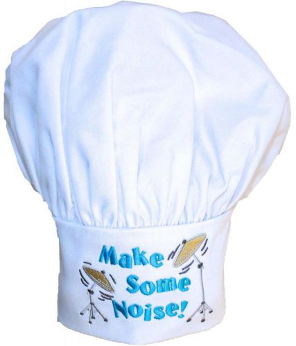 Band drummer kitchen chef hat make some noise drum music monogram get white now! for sale