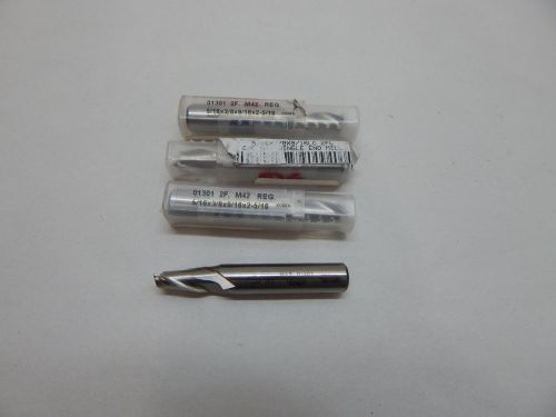 (4) 5/16&#034; x 3/8&#034; shank end mill 2 flute m42 2-5/16&#034; long for sale