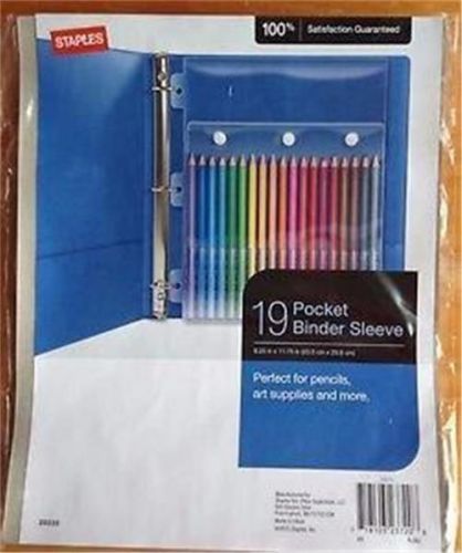 Staples 19 Pocket Binder Sleeves 28035 Clear Plastic 3 Ring Art Supply Storage