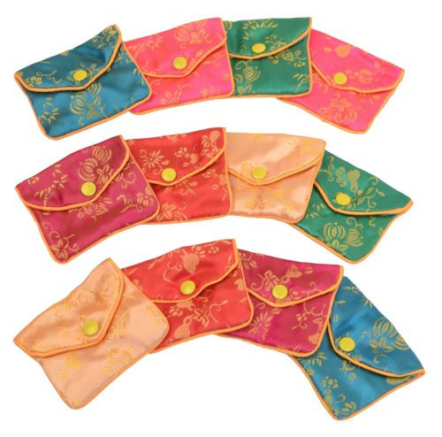 Silk Jewelry Chinese Pouch Bag Roll ONE CASE (144DZ) Colors - 3&#034; x 2 1/2&#034;