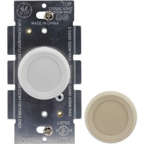 Ge 18021 single pole dimmer knob - comes w/white &amp; almond for sale