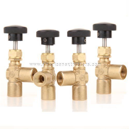4 Brass Needle Valves for Carpet Cleaning Extractors and Truckmounts