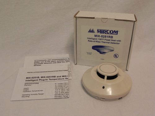 Mircom mix-5251(r)b intelligent heat detector fixed w/ rate-of-rise detection for sale