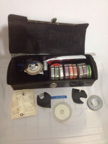 Vintage DYMO Tapewriter Label Maker Extra Wheels Tape Storage Case TESTED CHROME