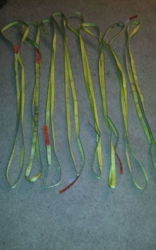 Medium duty industrial tow strap sling lot of 8 straps  no cuts nice set. Pull