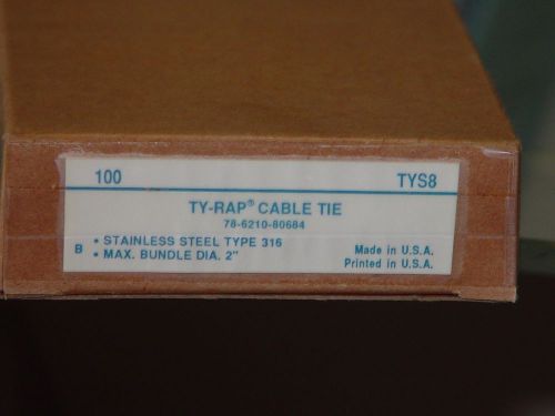 Box of 100 pcs Thomas and Betts TYS8 316 SS Cable Tie, Multi-Lok Self Locking,
