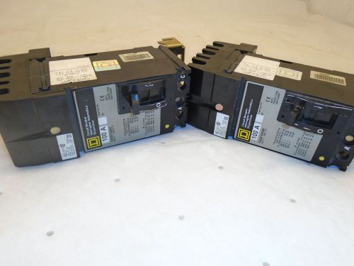 Square d fa26100ac 100 amp circuit breaker 600v-250v for sale