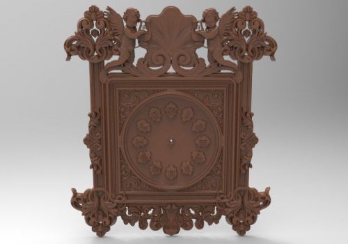 Clock face, watch-case, wood carving 3D STL file 3D Model